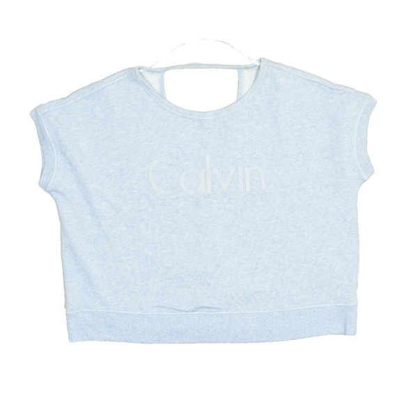 Calvin Klein Performance Wrap Top Women's Pullover Light Blue Size LG - Picture 1 of 8